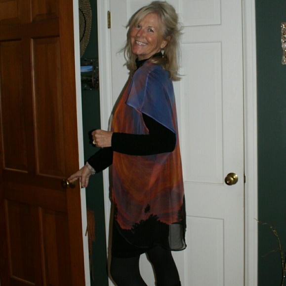 SOLD!! 💘 KIMONO Sunset Gorgeous sheer sexy chic! - Picture 6 of 8